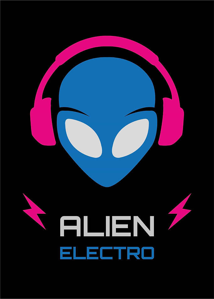 Alien Electro Music Emblem Neon