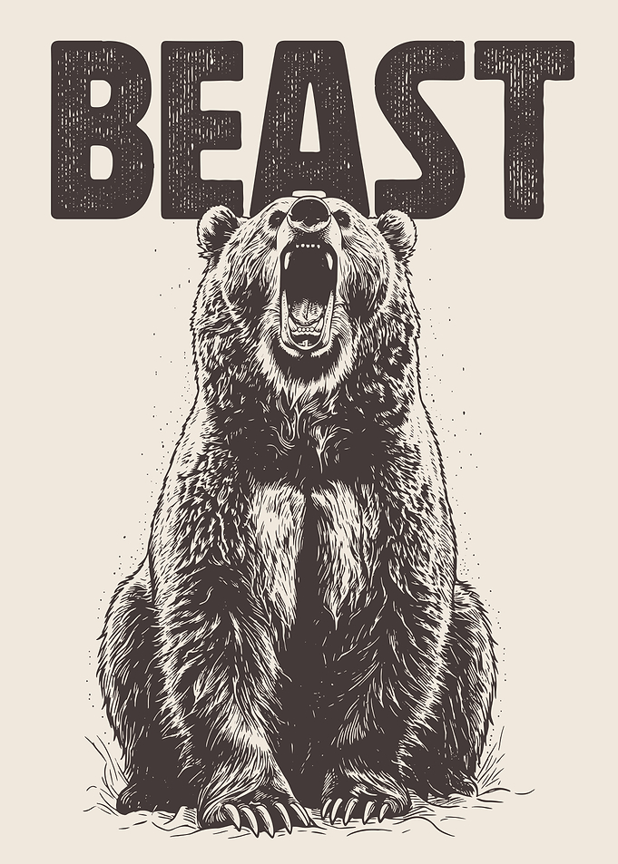 Roaring Bear with BEAST Text