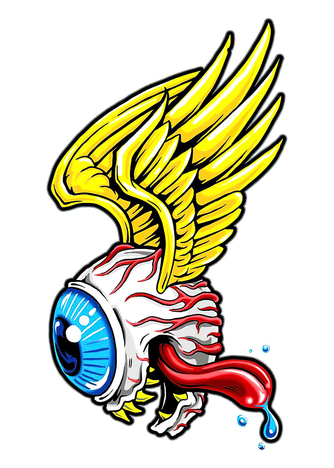 Winged Eyeball with Tongue