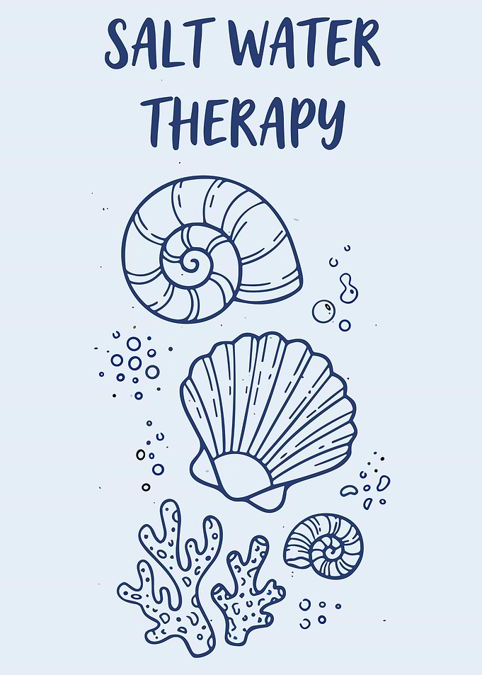 Salt Water Therapy Coastal Wall Art Minimalist Ocean Seashell Poster