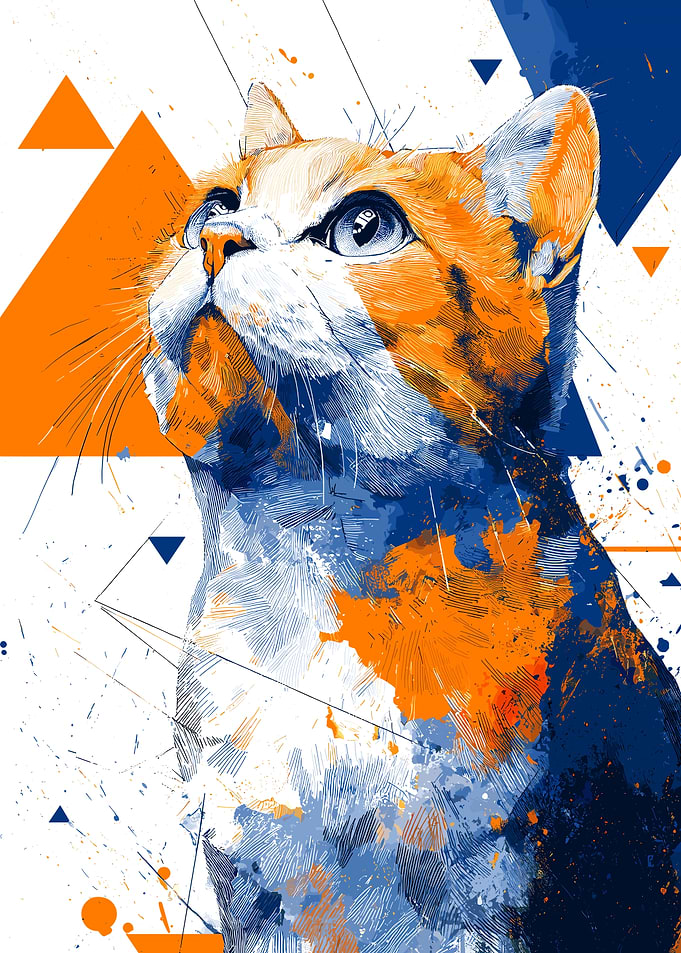 Abstract Cat Portrait