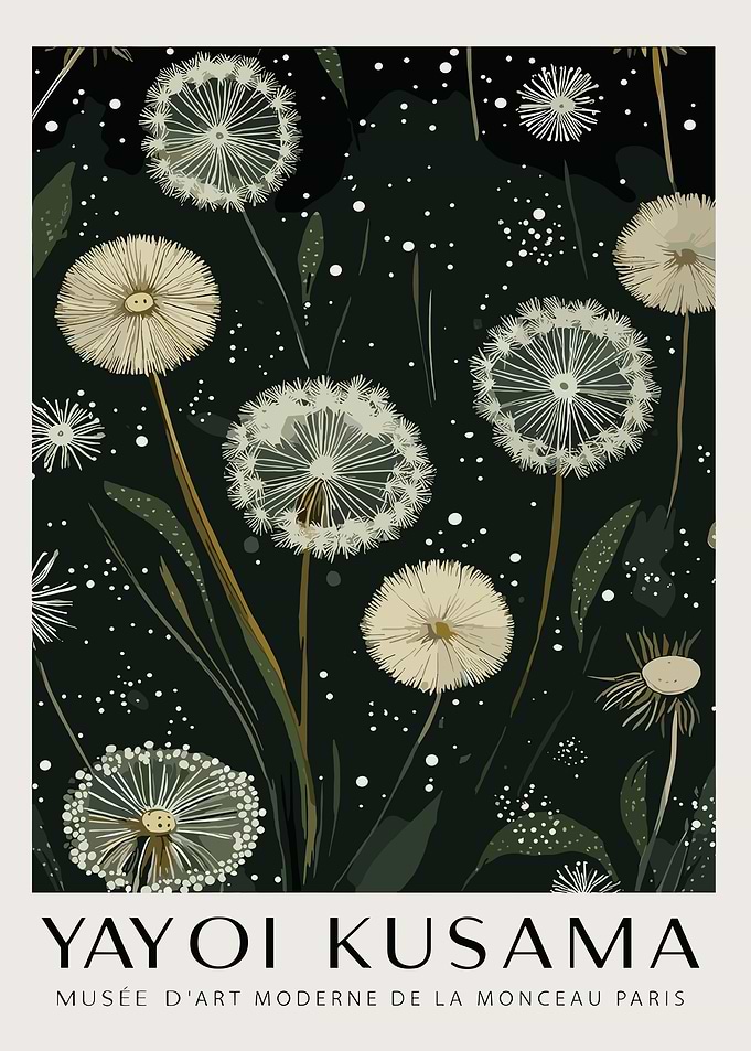Yayoi Kusama Dandelion Poster