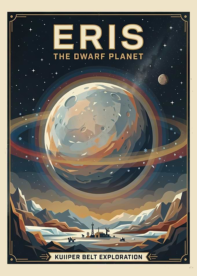Eris Dwarf Planet Kuiper Belt Exploration Poster