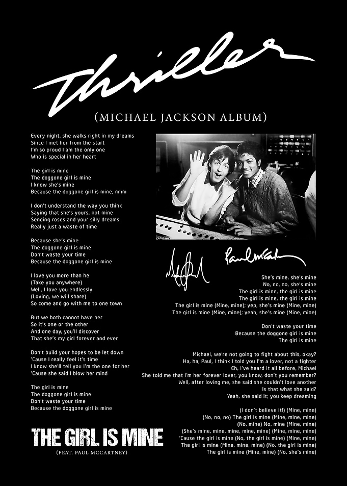 Michael Jackson and Paul McCartney Thriller Album Art