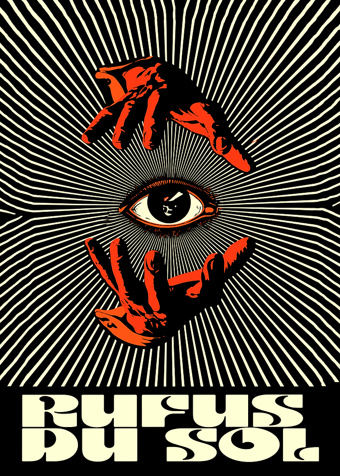 Rufus Du Sol Eye and Hands Poster