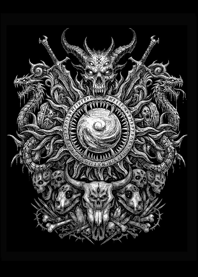 Dark Fantasy Demon Skull Emblem