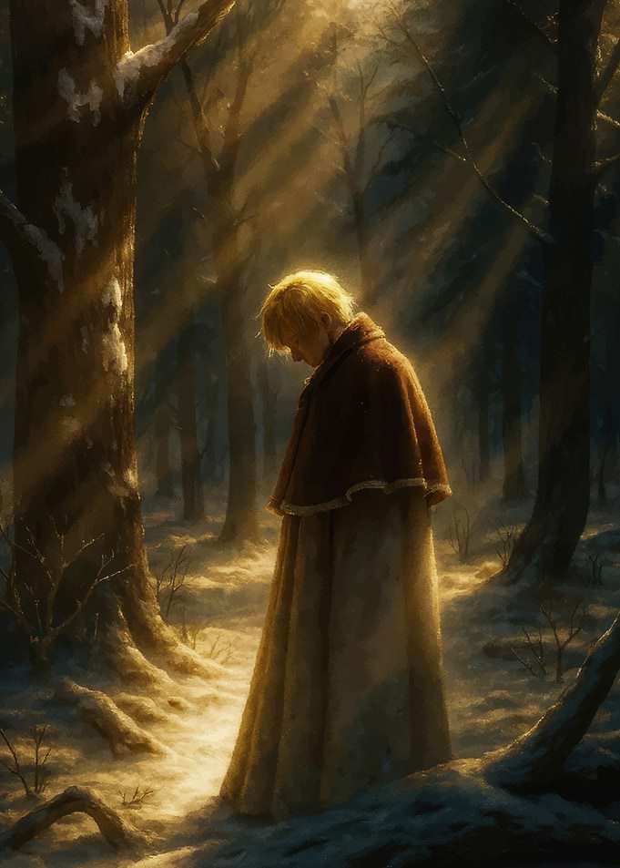 snowy forest at dawn saga