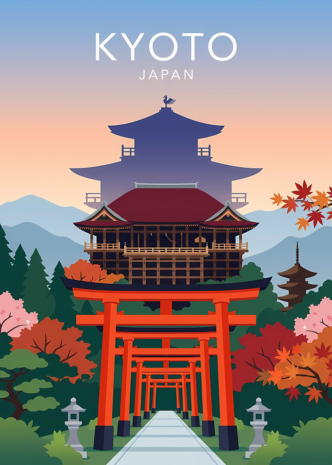 Kyoto Japan Travel Poster