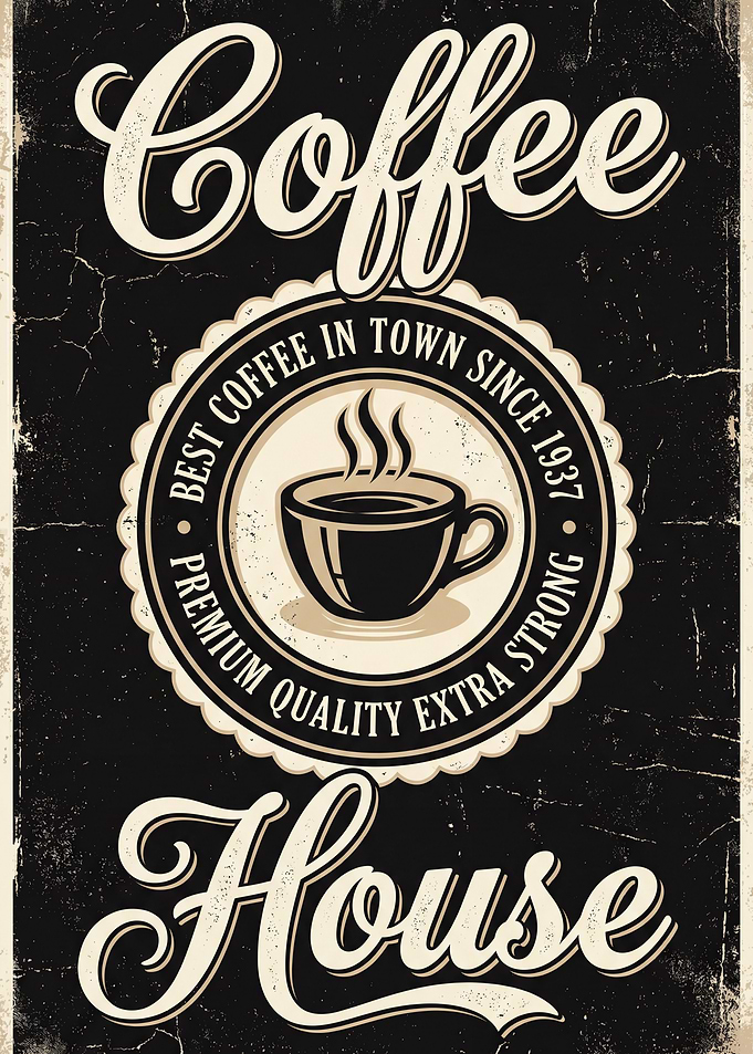 Vintage Coffee House Poster