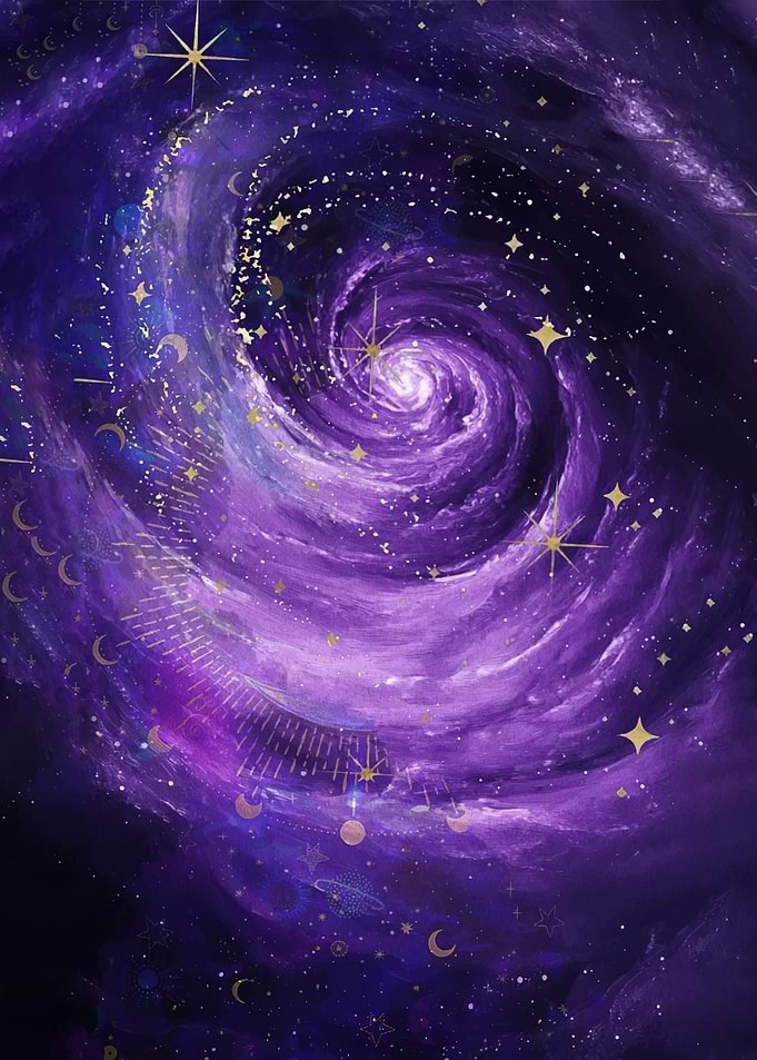 Purple Galaxy Swirl with Stars