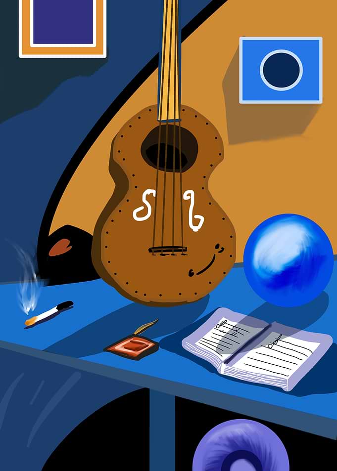 Still Life with Guitar and Music