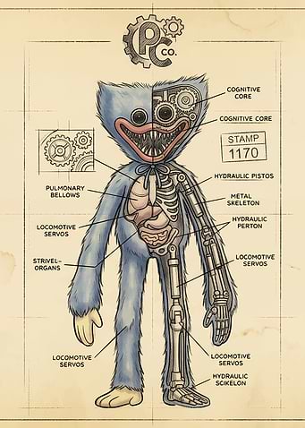 Huggy Wuggy Anatomy Blueprint