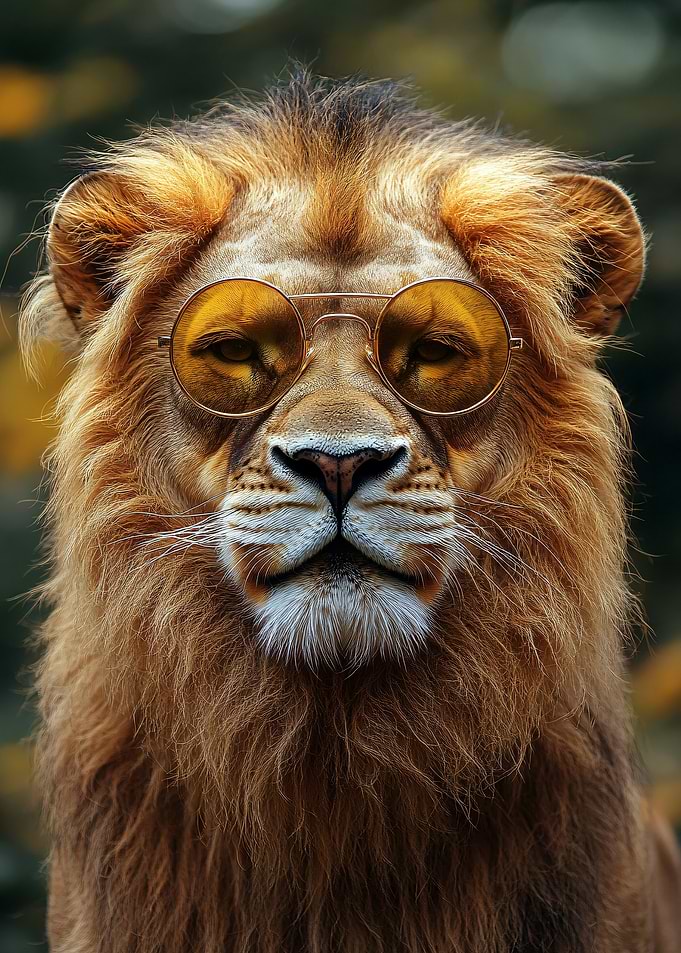 Lion Wearing Sunglasses