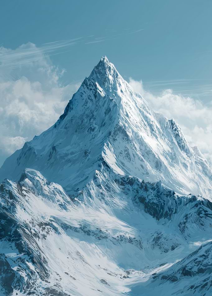 Majestic Snow-Capped Mountain Peak