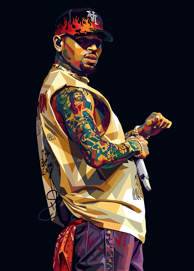 Chris Brown Pop Art Portrait