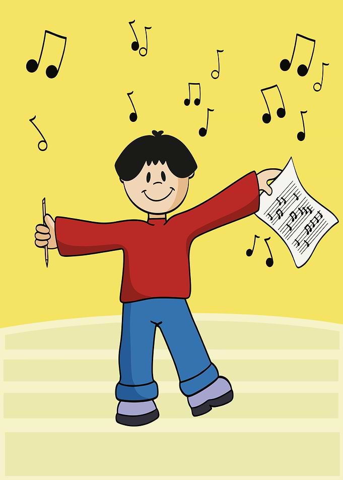 Boy with Music Sheet and Pencil