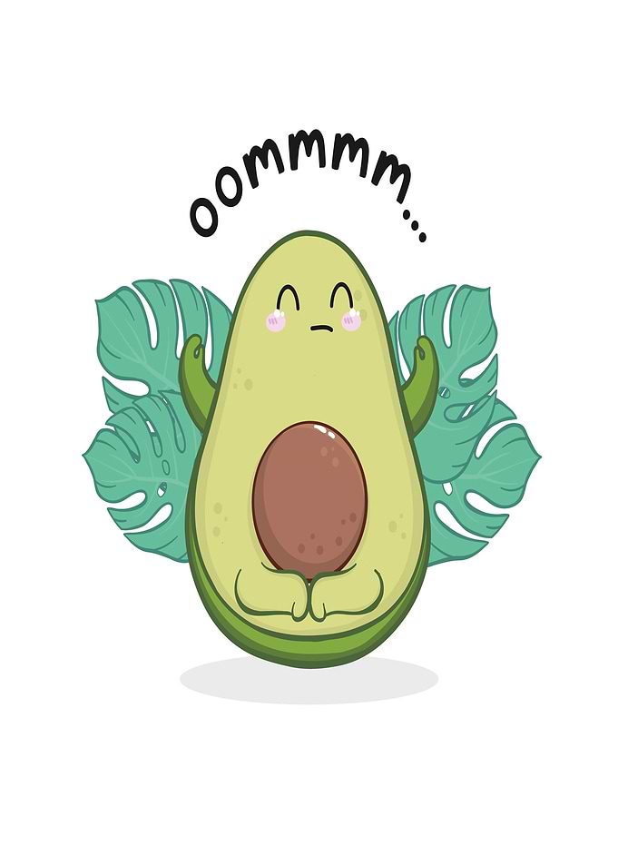 Cute Avocado Meditating