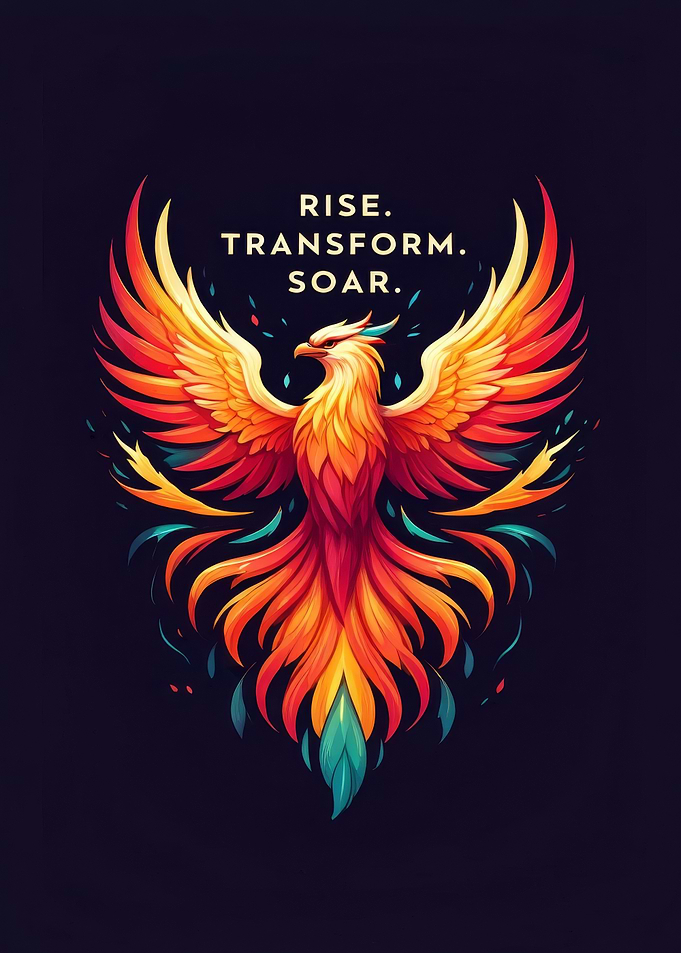 Phoenix with Inspirational Text
