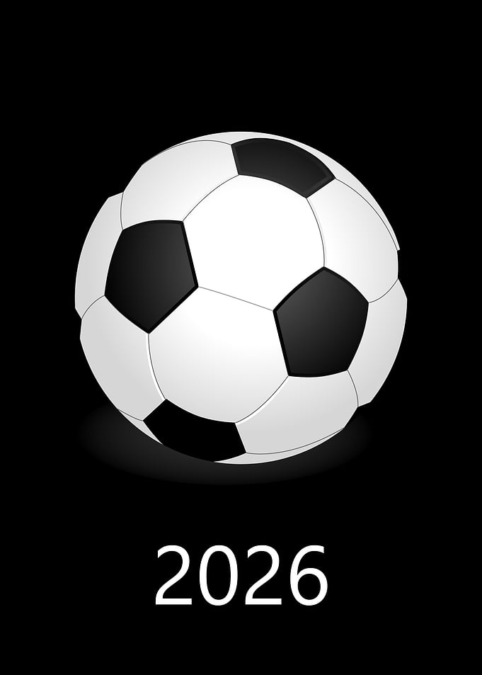 Soccer ball with 2026 text