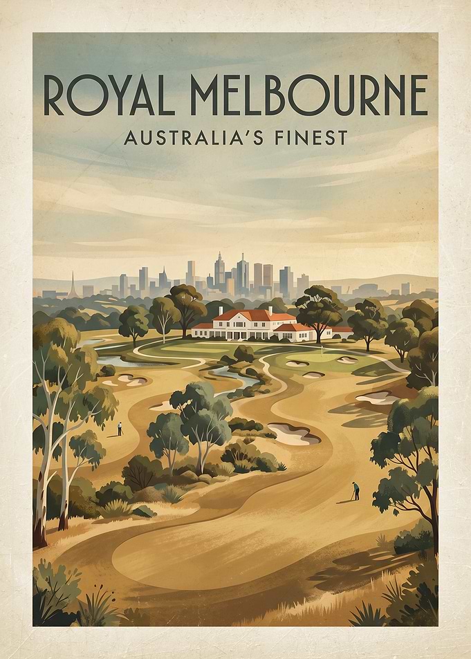 Royal Melbourne Golf Club Vintage Poster