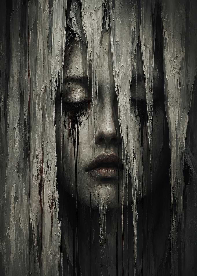 Gothic Portrait of a Crying Woman