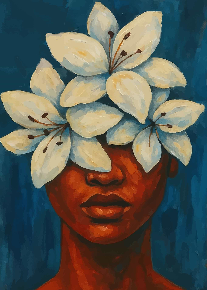 Woman with White Lilies