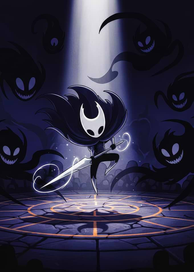 Hollow Knight Character with Shadow Creatures