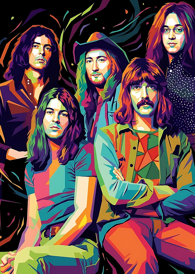 Deep Purple WPAP Style Portrait