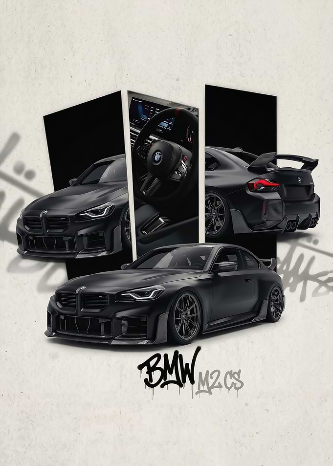 aggressive styling bmw m2 cs Car Poster
