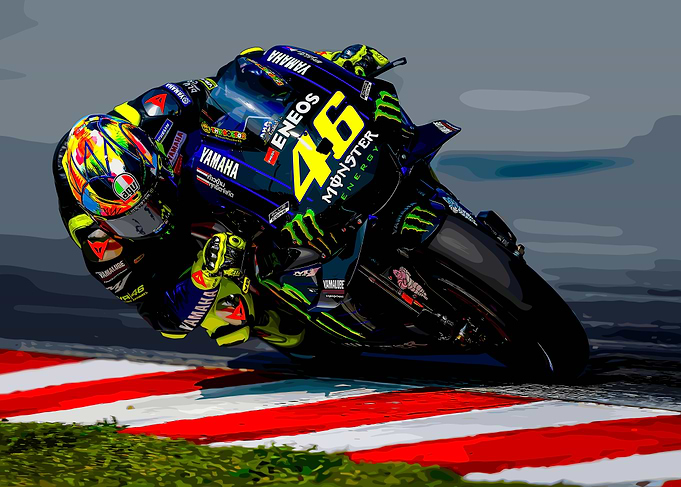 Valentino Rossi Yamaha Motorcycle Race