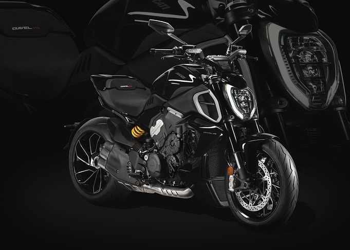 Black Ducati Diavel V4 Motorcycle