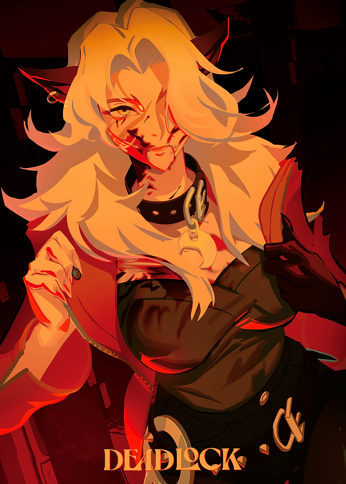 Bloody character with 'DEADLOCK' text