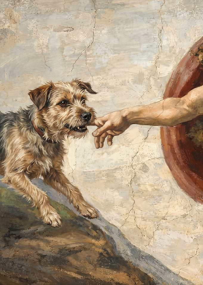 Dog and God's Hand