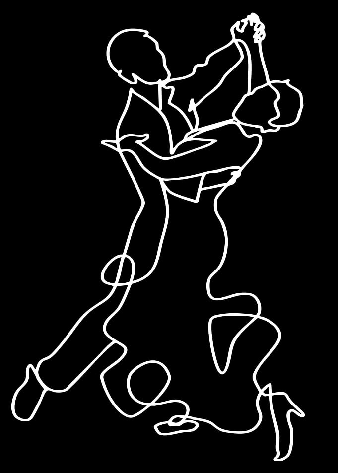 Couple dancing ballroom dance