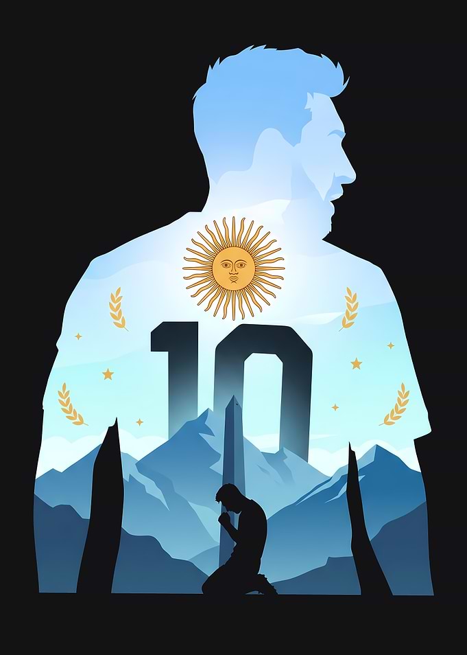 Lionel Messi Argentina Silhouette