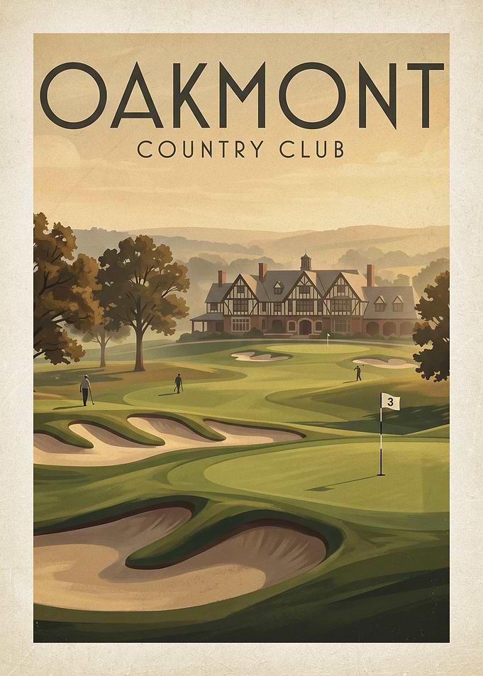 Oakmont Country Club Golf Poster