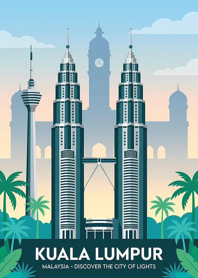 Kuala Lumpur Cityscape Poster
