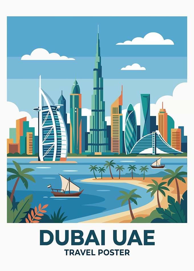 Dubai UAE Travel Poster