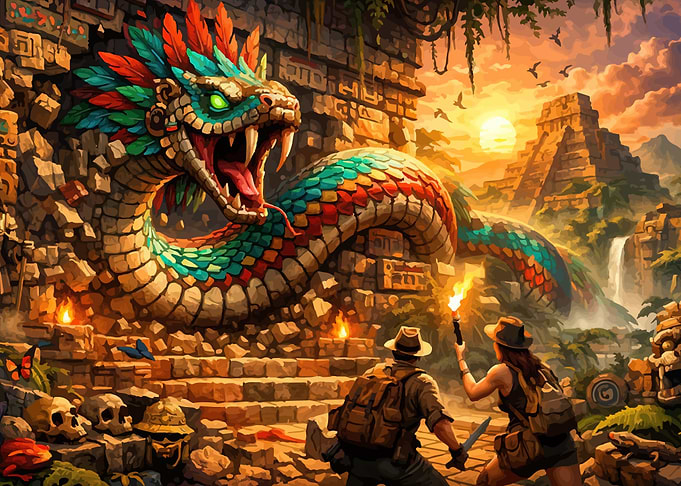 Ancient Temple Serpent Encounter