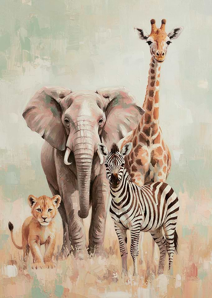 African Safari Animals Painting