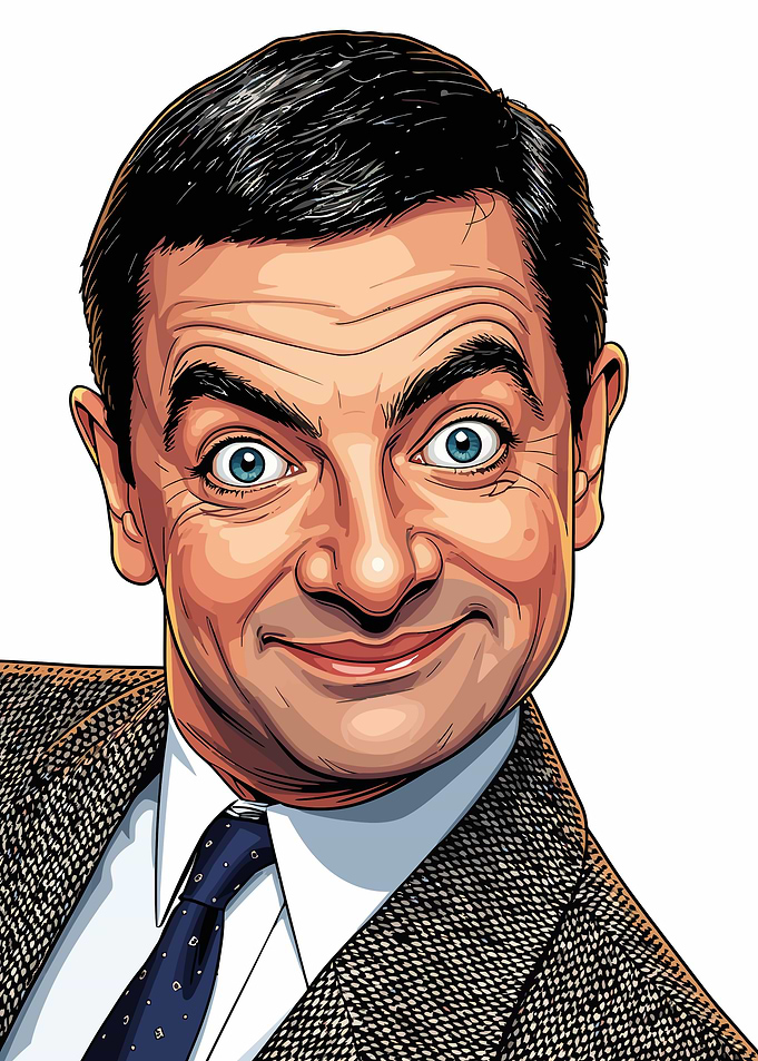 Mr. Bean Cartoon Portrait