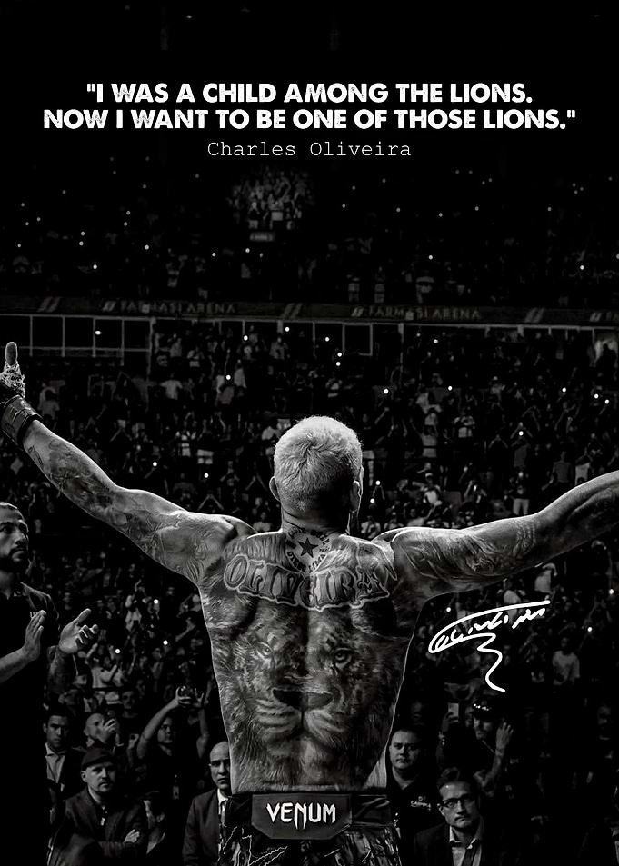 Charles Oliveira Lion Tattoo Quote