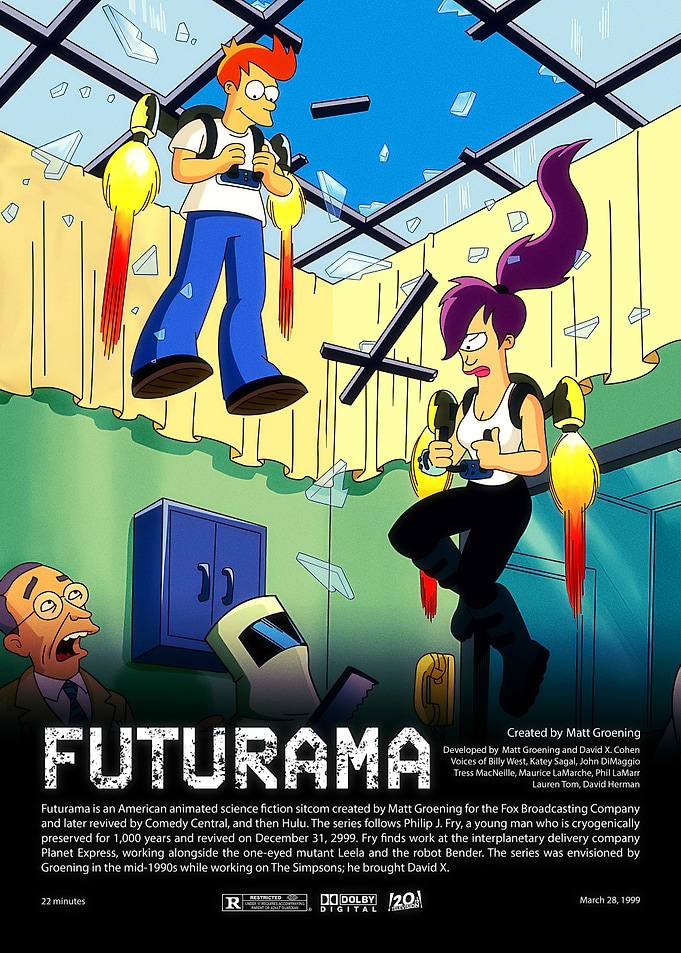 Futurama Poster with Fry and Leela