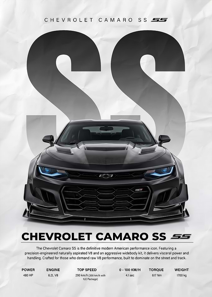 striking monster Camaro ss Performance Poster