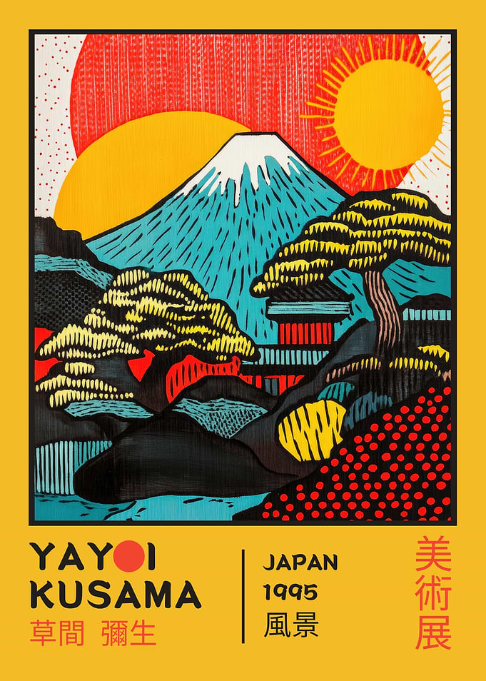 Yayoi Kusama Mount Fuji Exhibition Poster