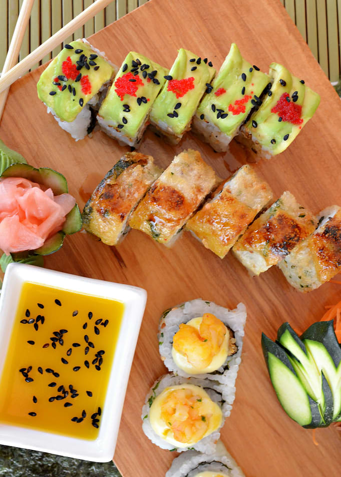 Assortment of Sushi Rolls