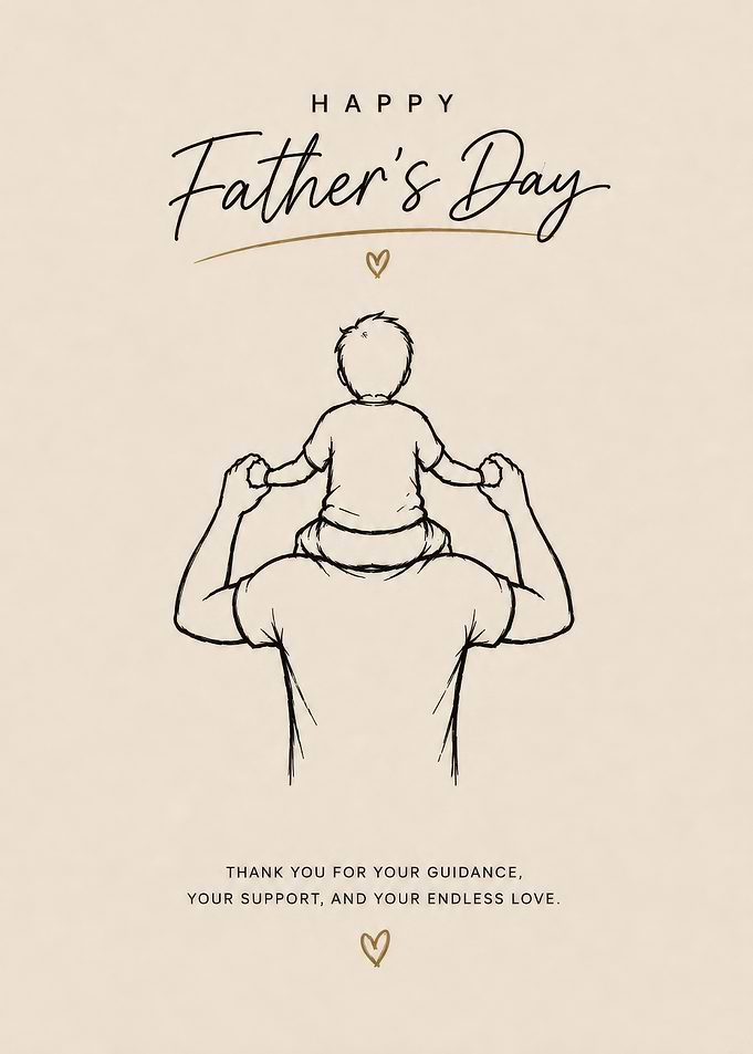 Father's Day Card with Father and Son