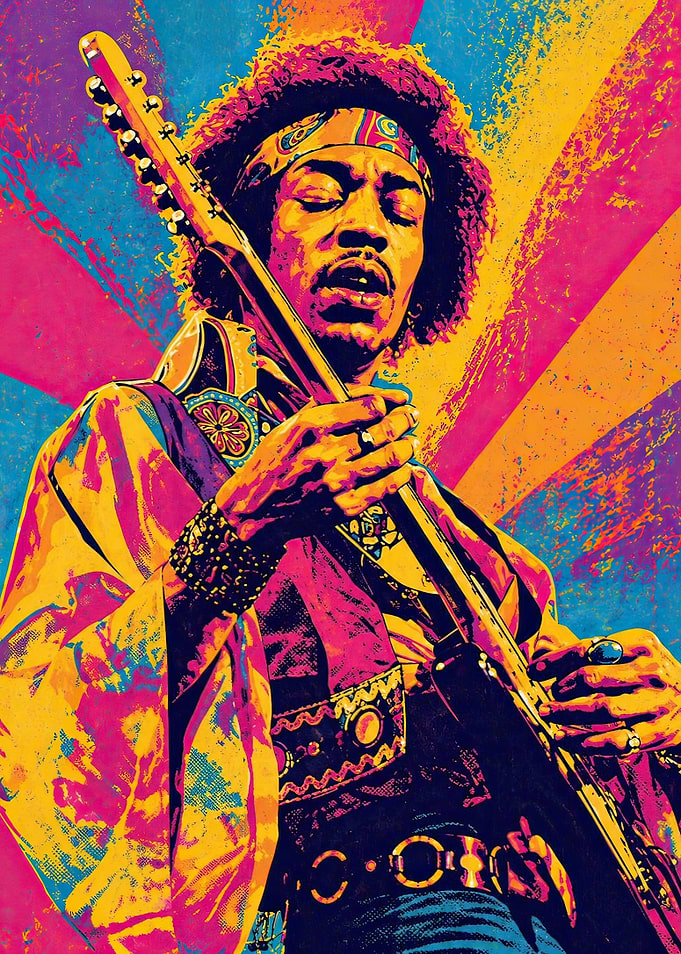 Jimi Hendrix Pop Art Portrait