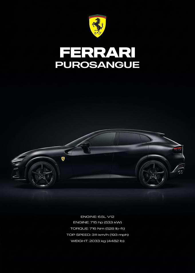 Ferrari Purosangue Black Car