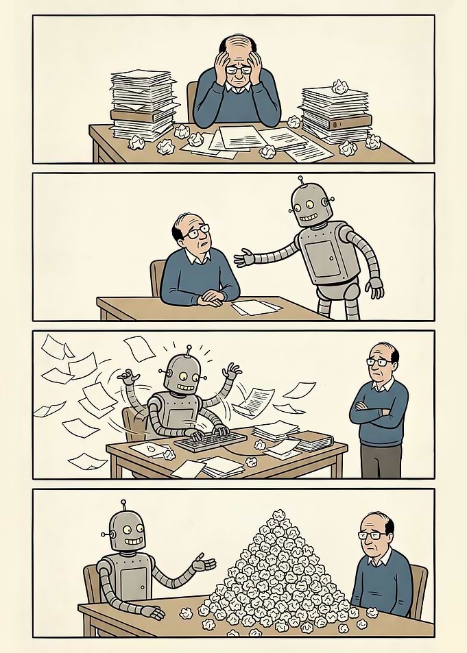 Robot Ai Trying Help Man